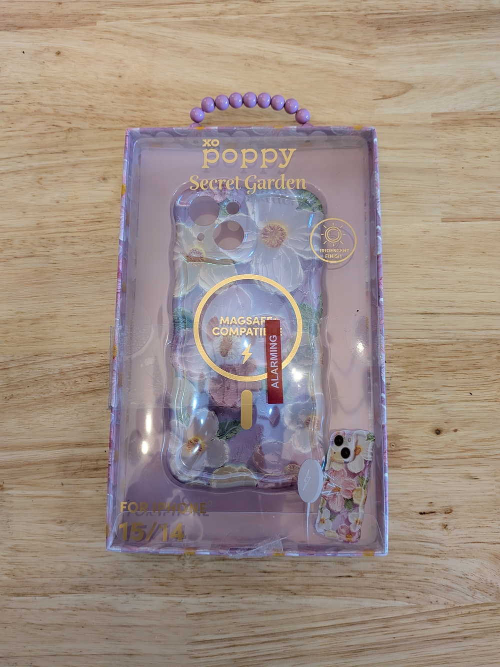 NIB XO Poppy Secret Garden iPhone Case - MagSafe Compatible Iridescent NWT